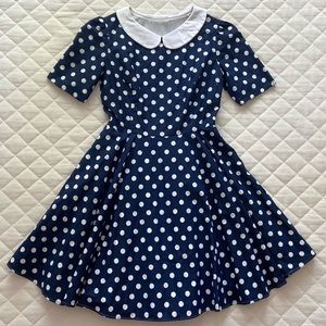 Vintage Handmade Dee Dee Sharp Polka Dot Swing Dress